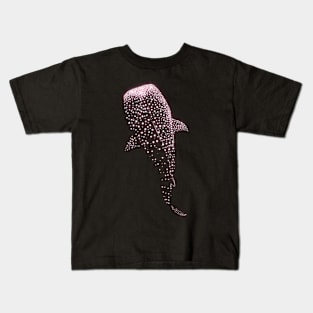 Glowing Pink Neon Whale Shark Optical illusion Kids T-Shirt